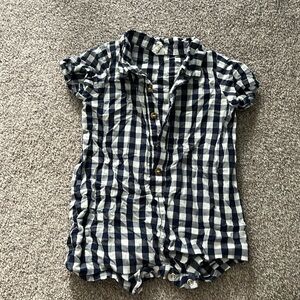 Starting out blue gingham romper